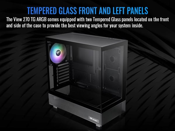 Thermaltake View 270 TG ARGB Black Mid Tower E-ATX Case Support ...