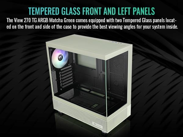 Thermaltake View 270 TG ARGB Matcha Green Mid Tower E-ATX Case Support ...