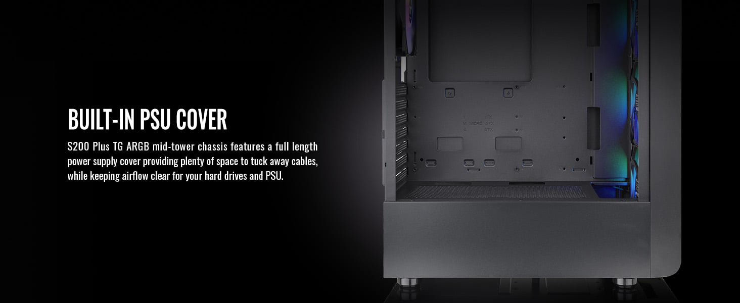 Thermaltake S200 TG ARGB ATX Tempered Glass Mid Tower Gaming Computer Chassis