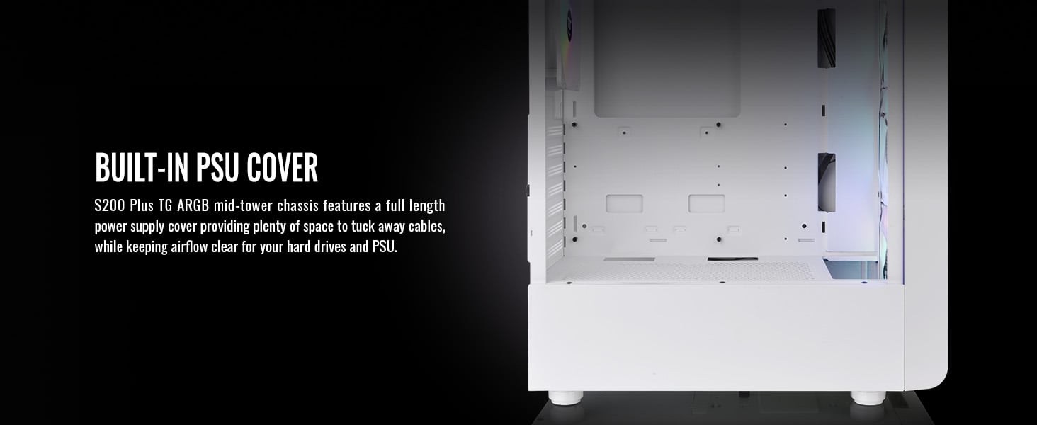 Thermaltake S200 TG ARGB Snow ATX Tempered Glass Mid Tower Gaming Computer Chassis