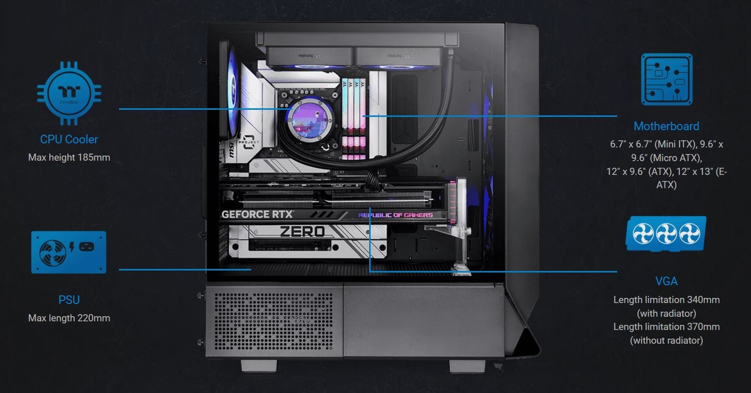 Thermaltake Ceres 350 MX Black Mid Tower ATX Case