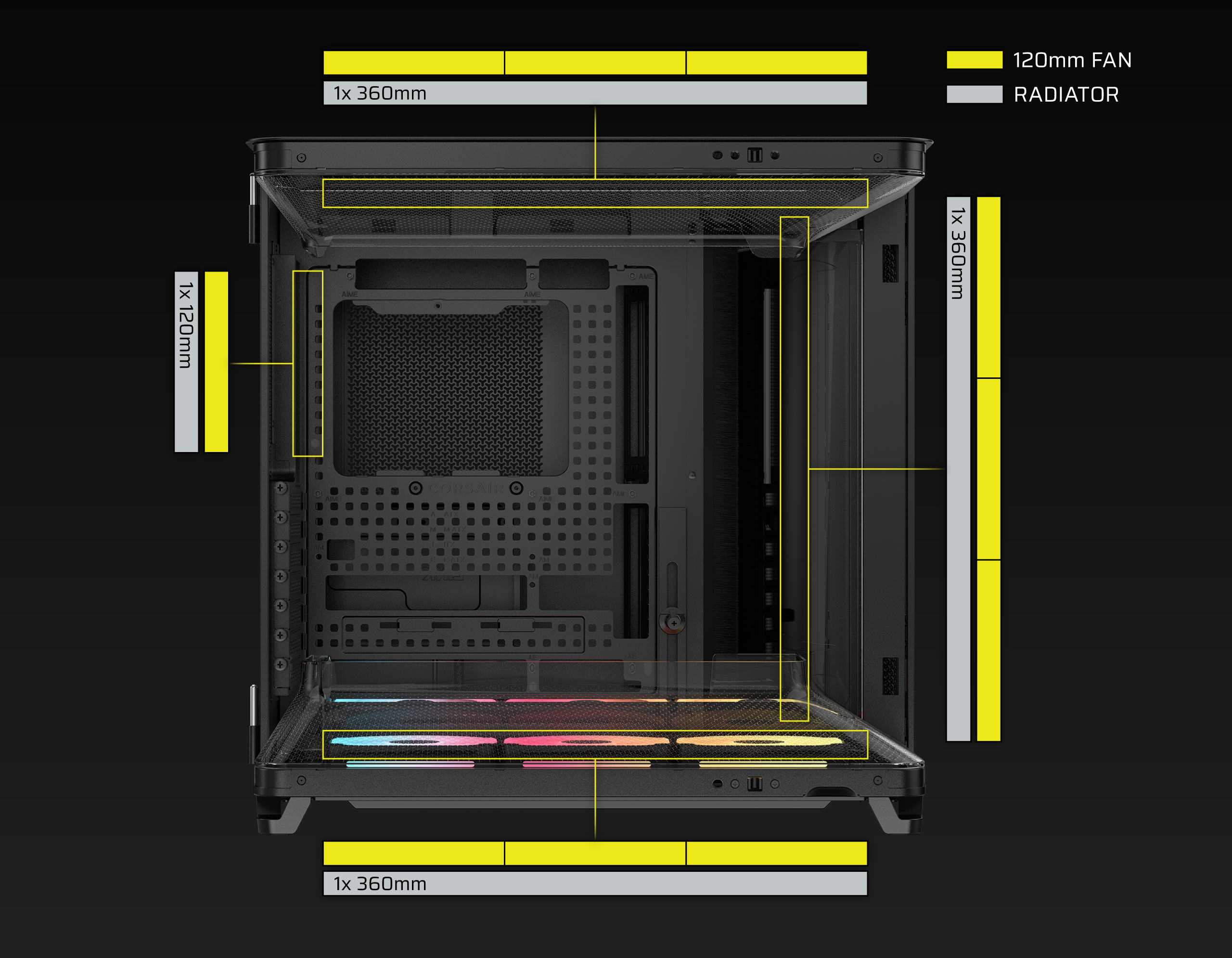 CORSAIR AIR 5400 LX-R RGB iCUE LINK Computer Case
