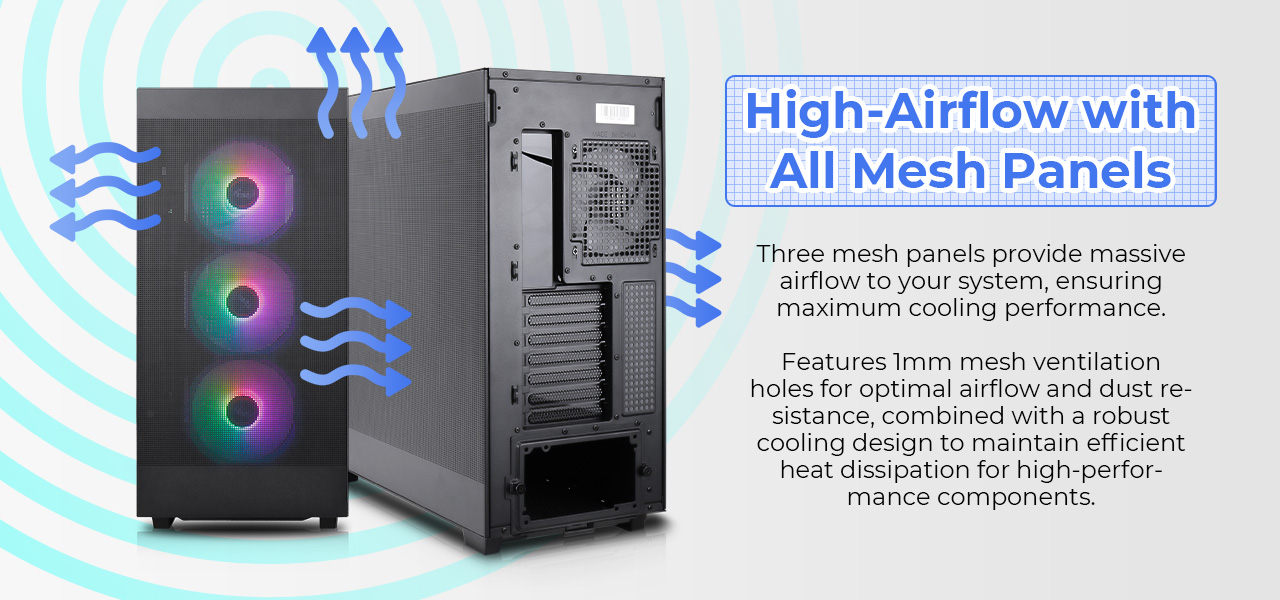 Rosewill Helium Flow Black Mid Tower Computer Gaming Case