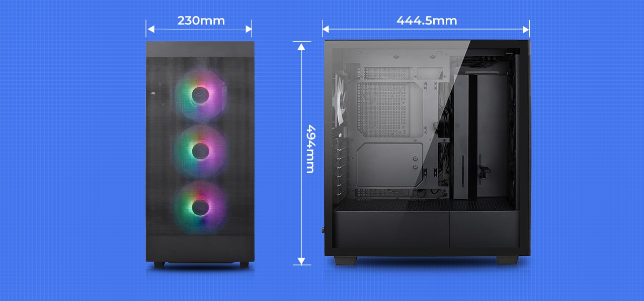 Rosewill Helium Flow Black Mid Tower Computer Gaming Case