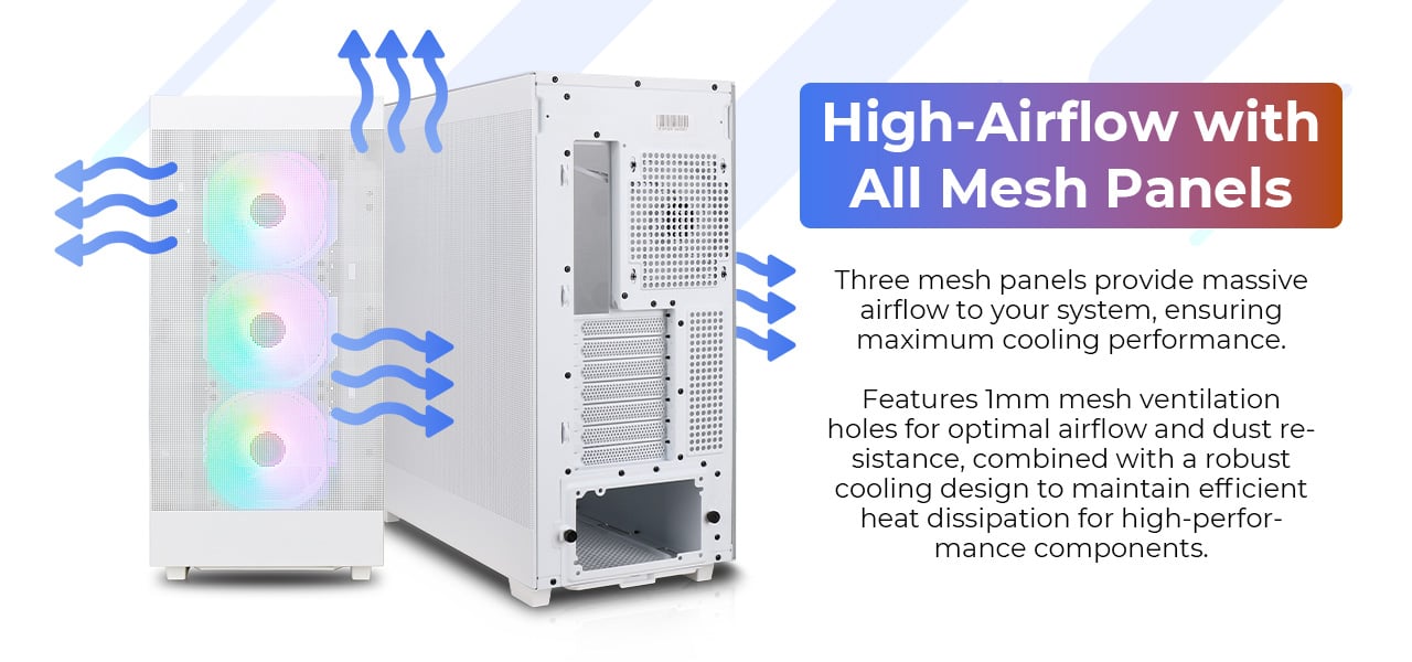 Rosewill Helium Flow White Mid Tower Computer Gaming Case