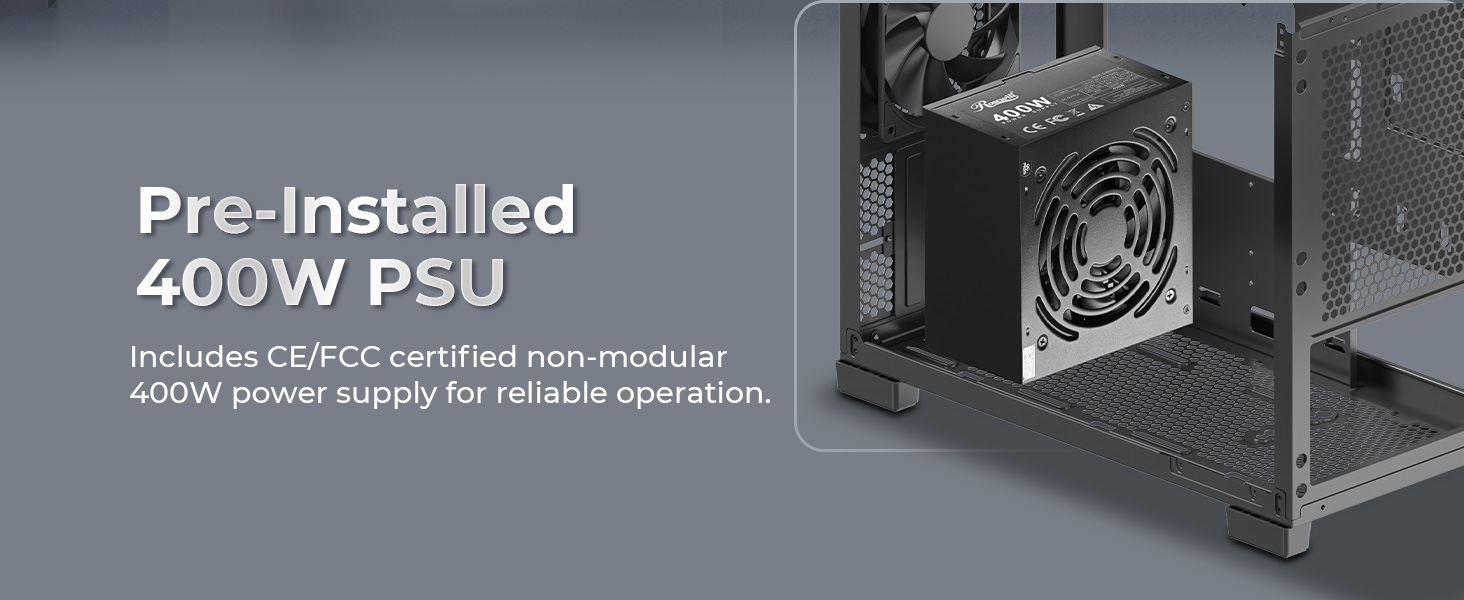 Rosewill Micro ATX Steel Plastic Case Black