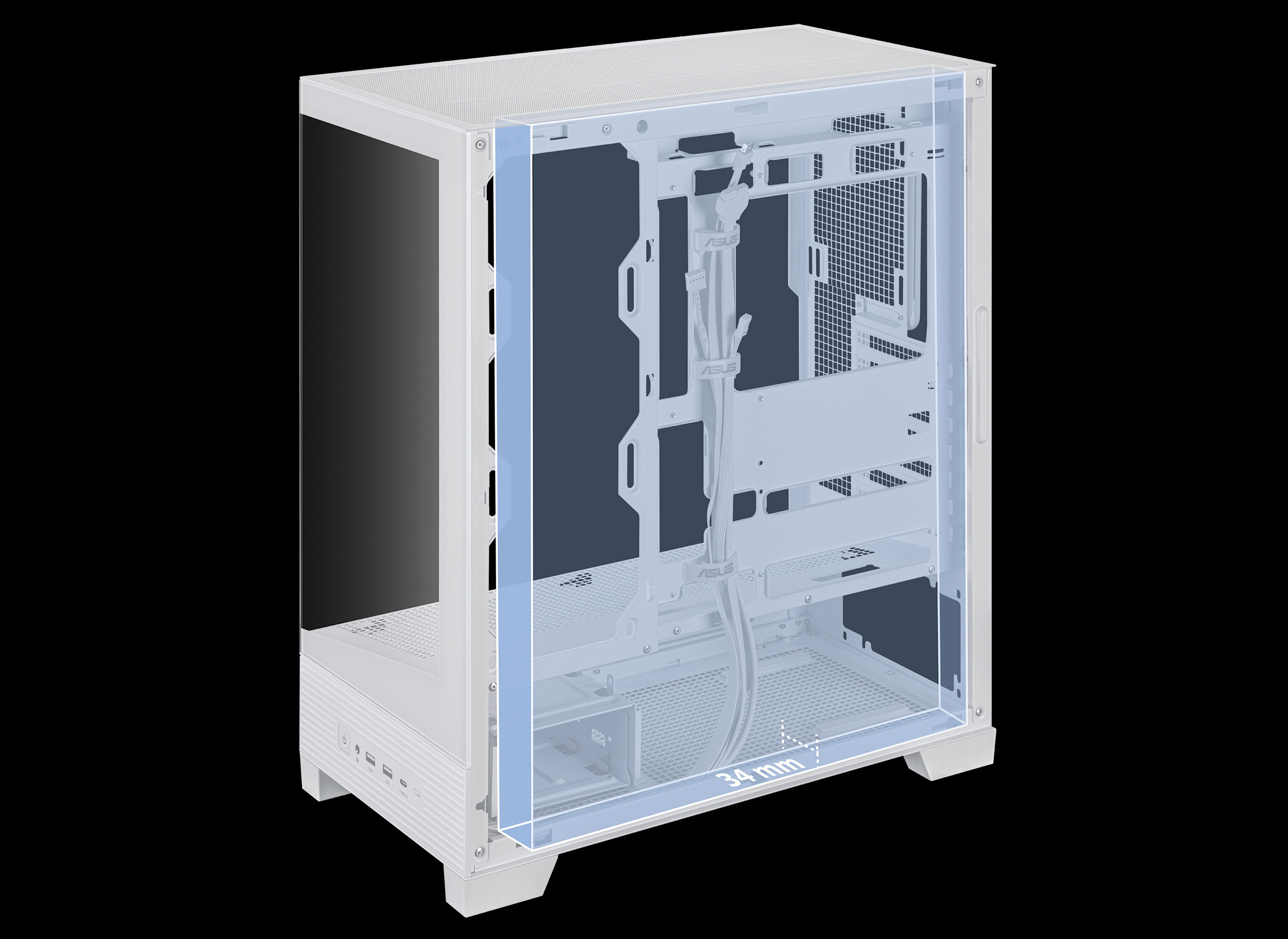 ASUS A31 White ATX Mid-Tower Gaming Case