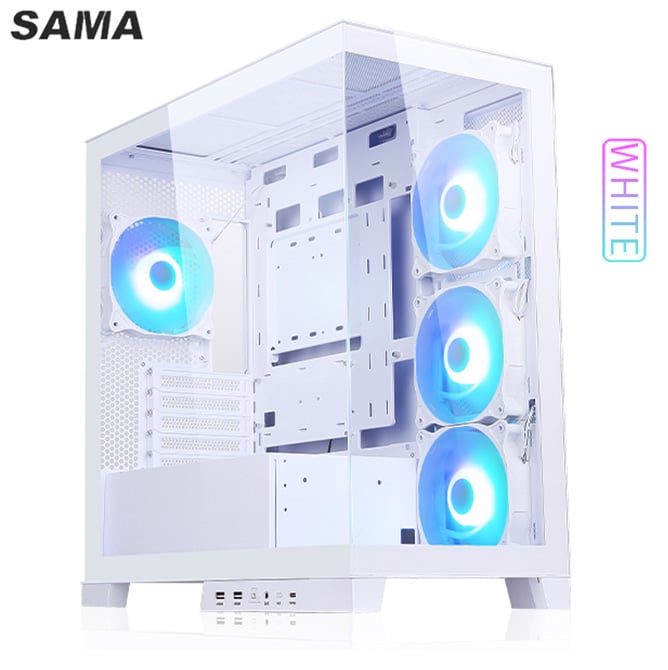 Sama AR01-RGB-W Black Gaming Computer Case