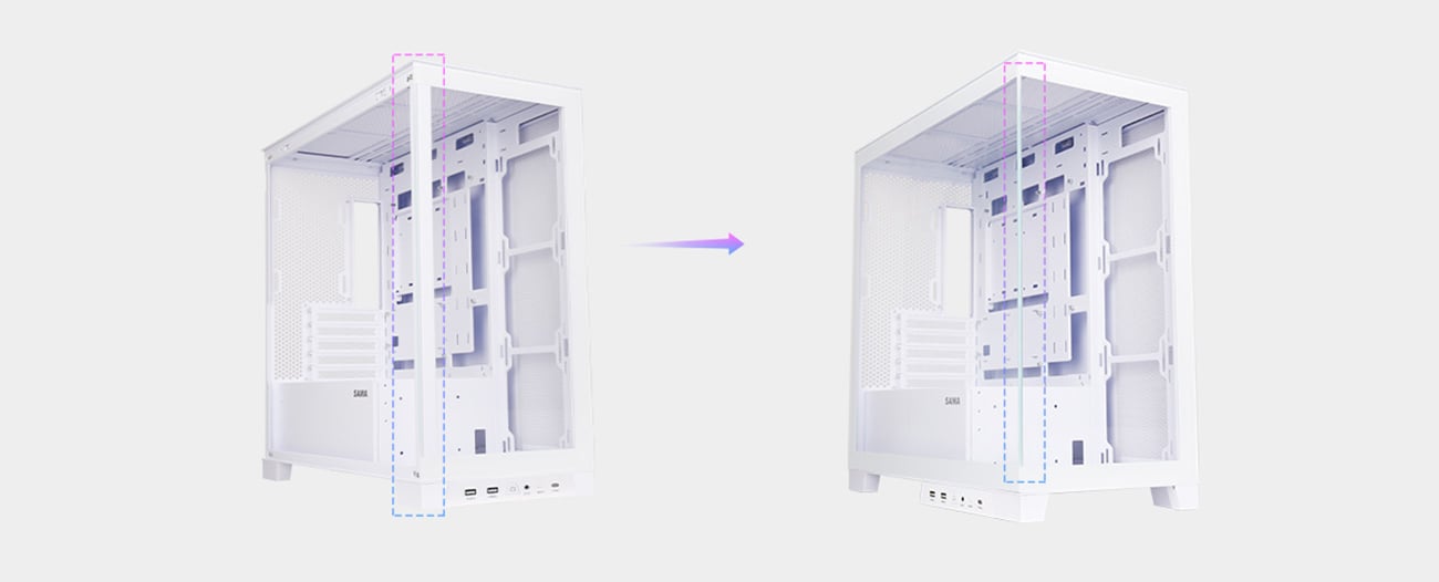 Sama AR01-RGB-W Black Gaming Computer Case