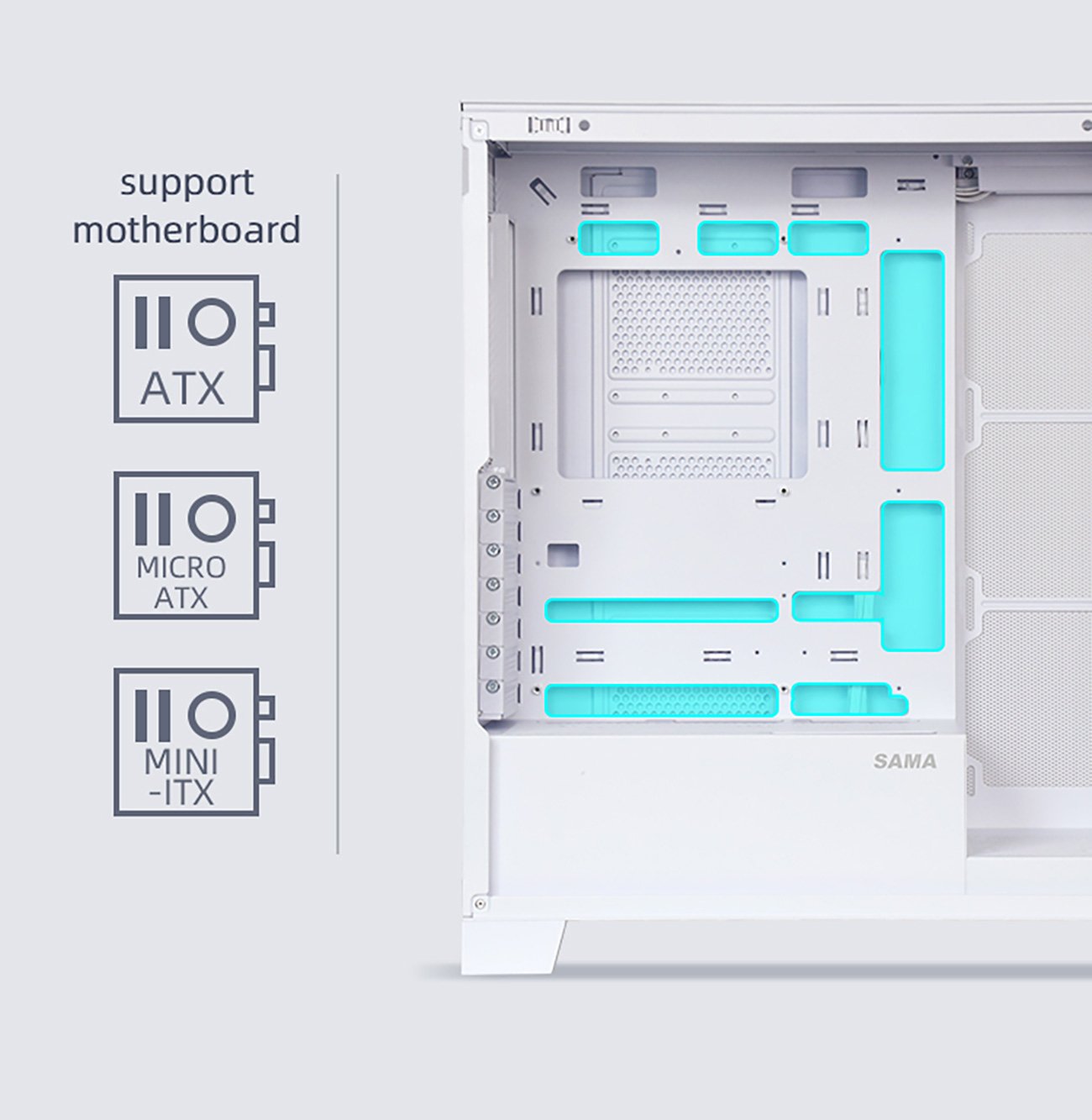 Sama NEVIEW 2351 White Gaming Computer Case