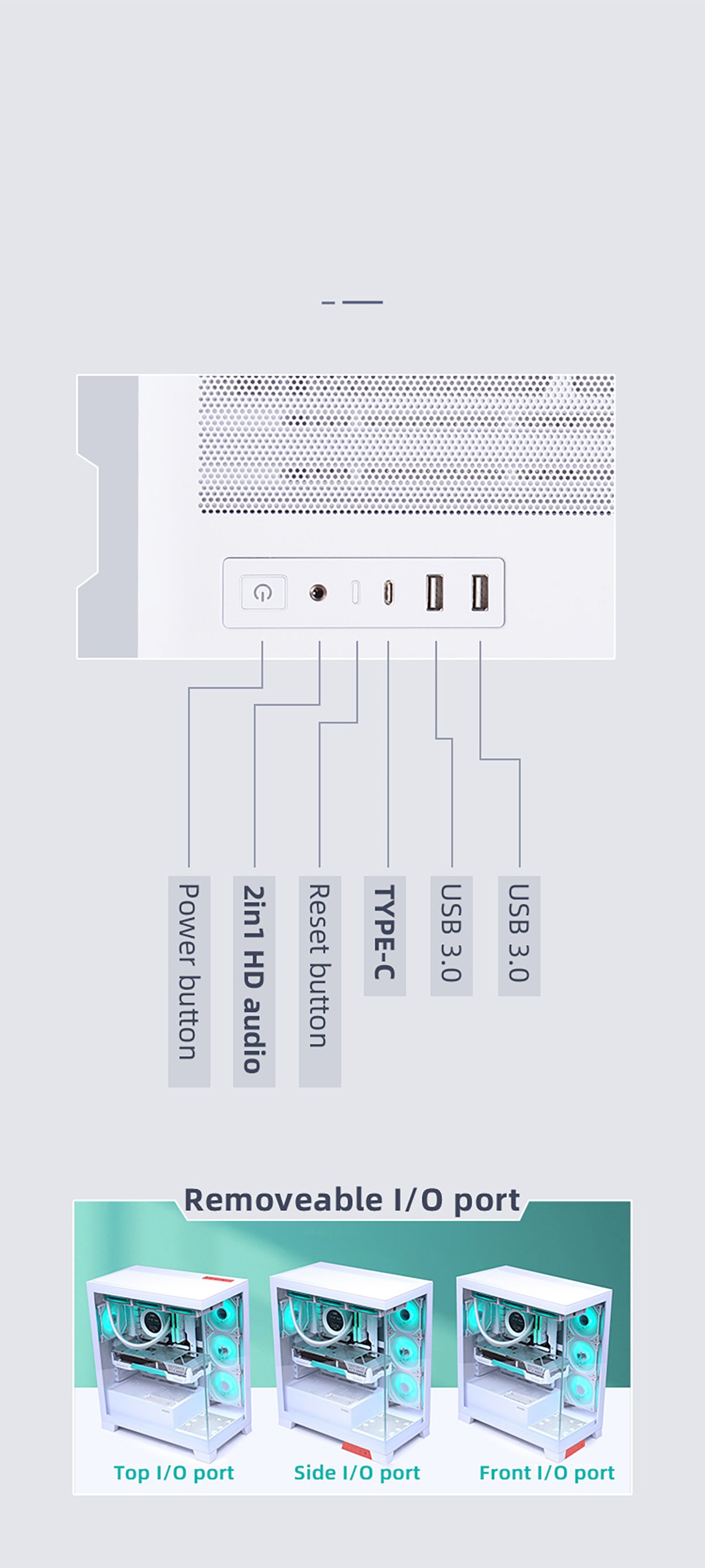 Sama NEVIEW 2351 White Gaming Computer Case