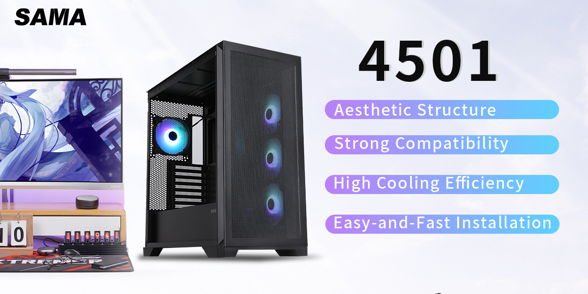 Sama 4501-Black Gaming Computer Case