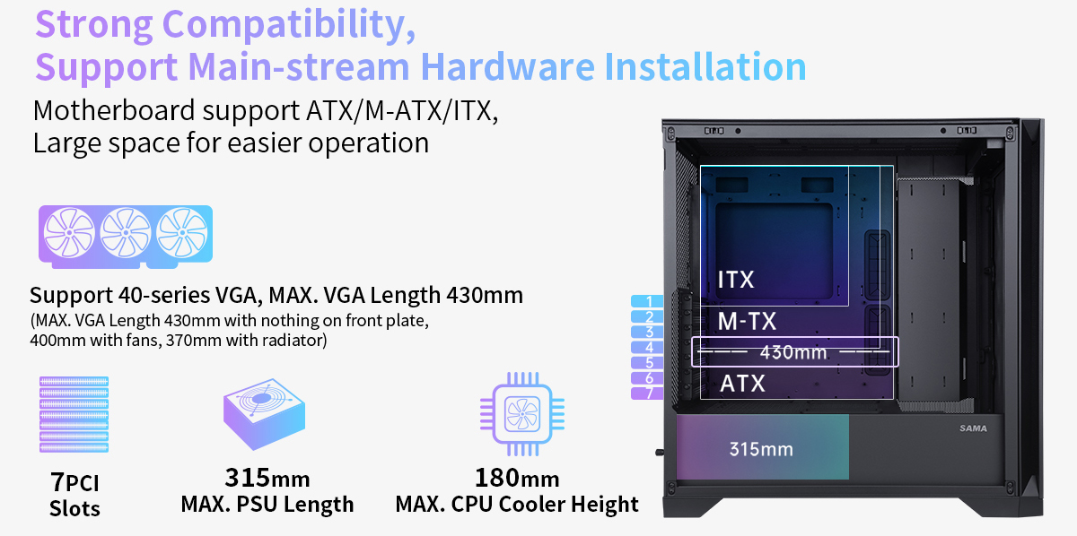 Sama 4501-Black Gaming Computer Case