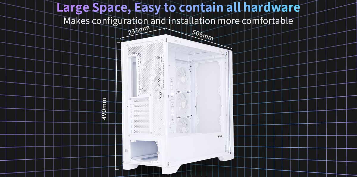 Sama 4501-White Gaming Computer Case