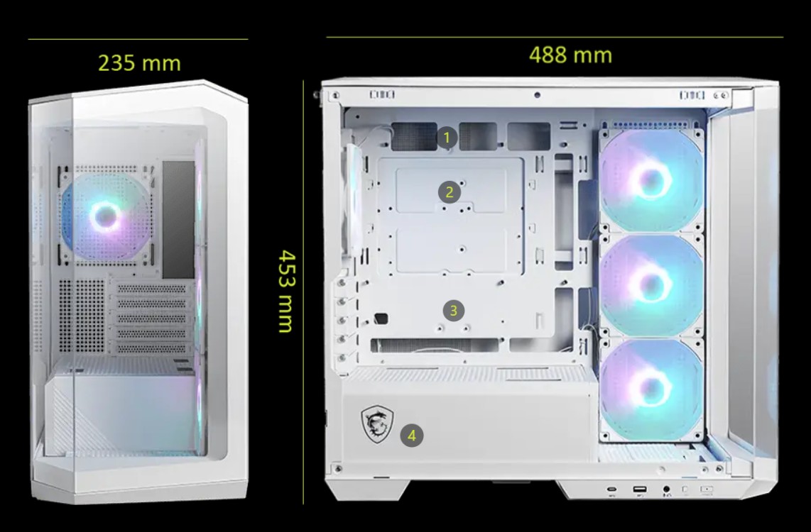 MSI MAG PANO M100R PZ Computer Case