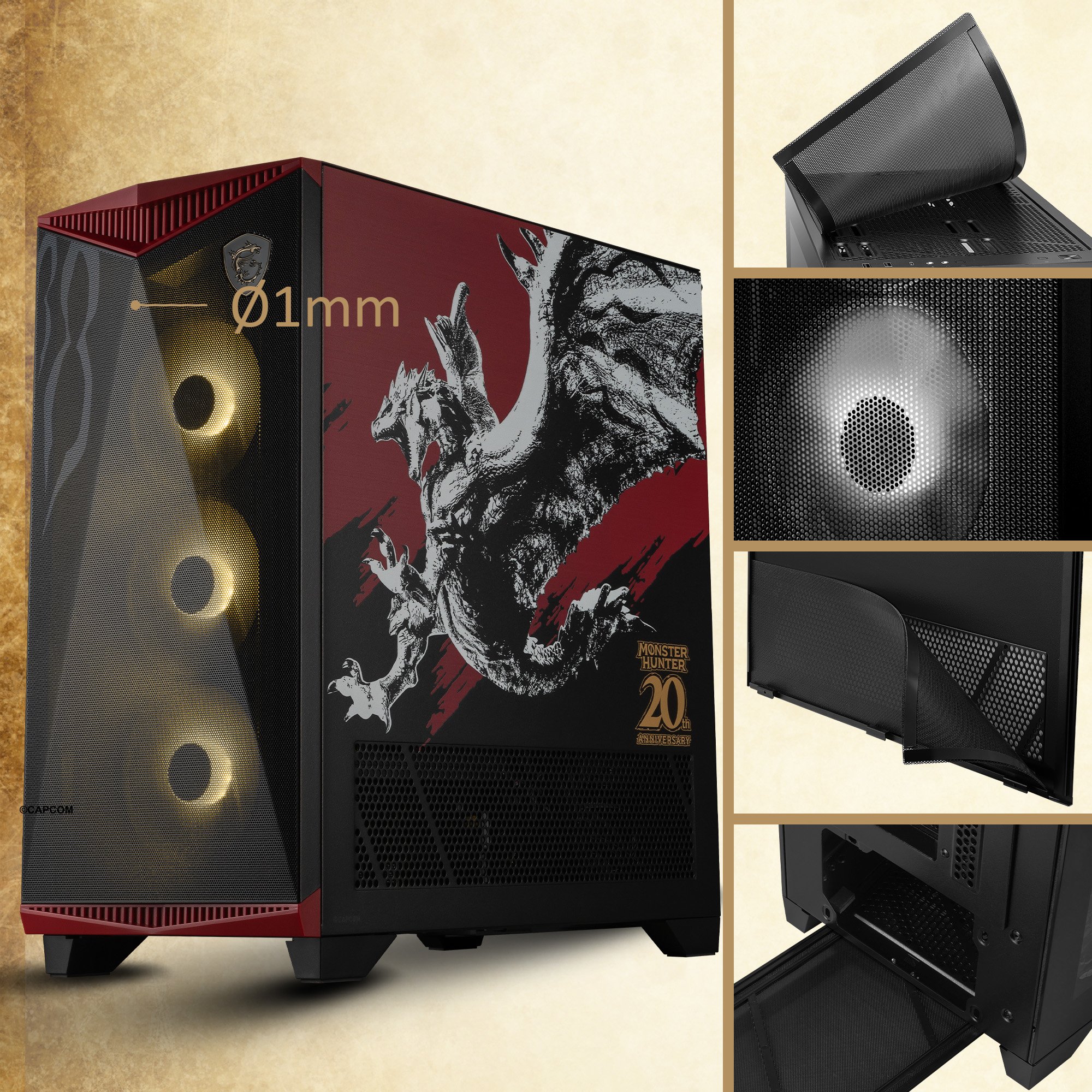 MSI MPG GUNGNIR 300 MONSTER HUNTER EDITION Mid Tower Computer Case