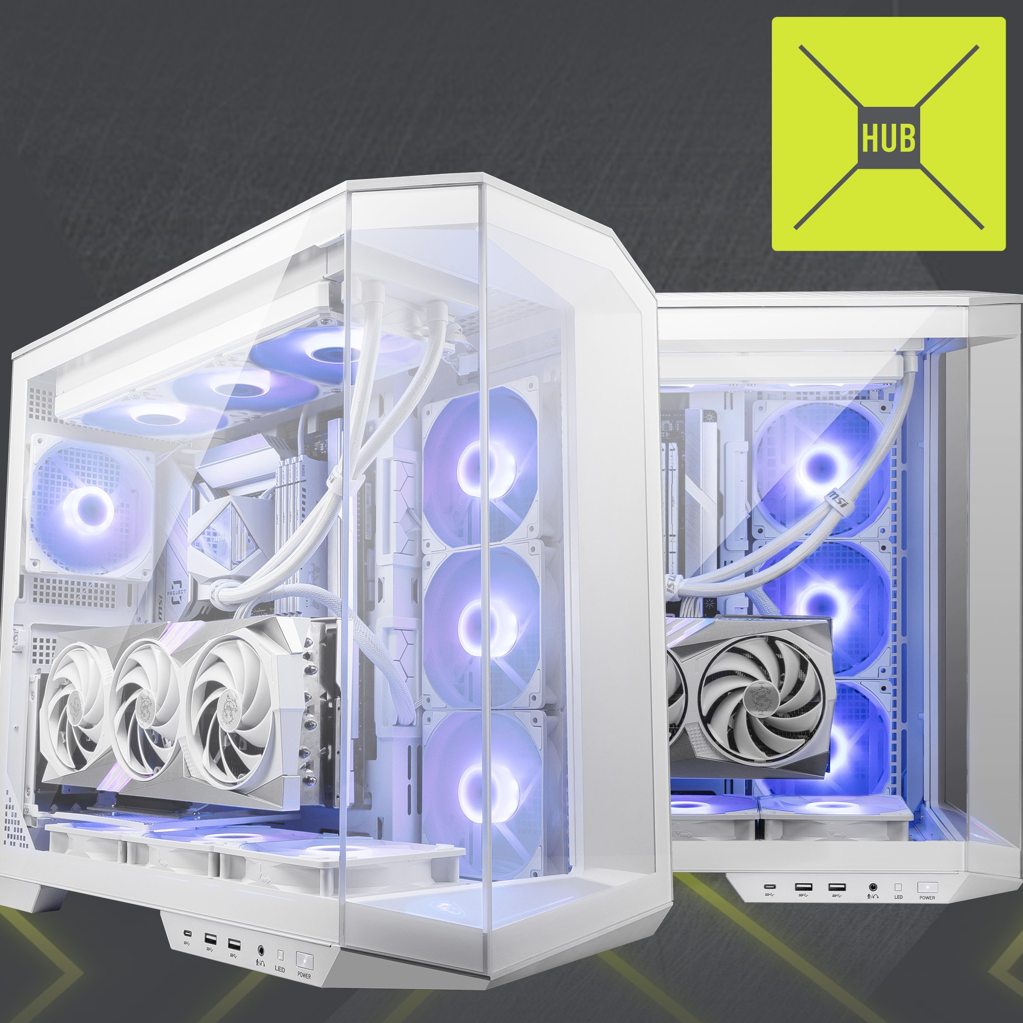 MSI MAG PANO 100R PZ White Project Zero Mid Tower ATX Gaming Case