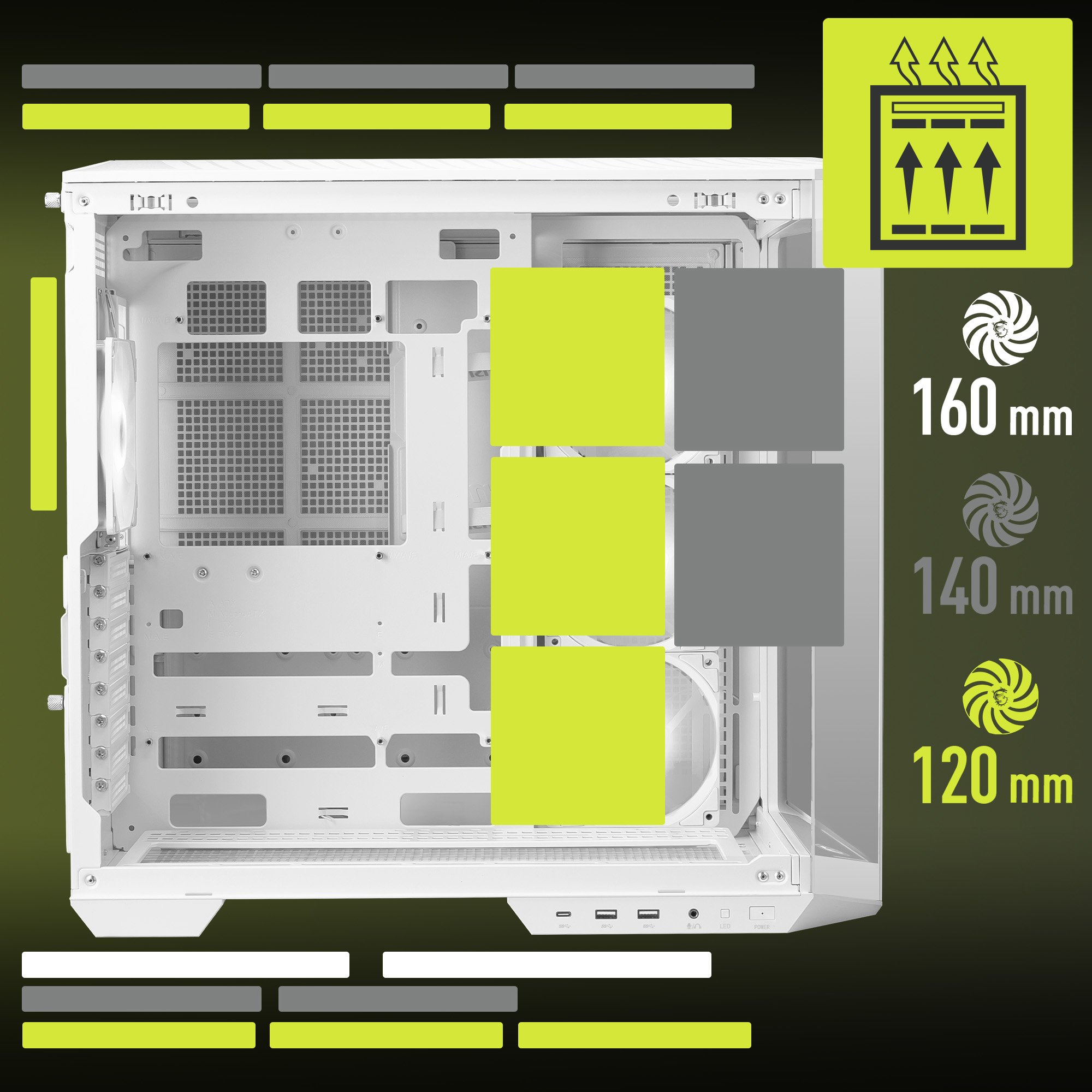 MSI MAG PANO 100R PZ White Project Zero Mid Tower ATX Gaming Case