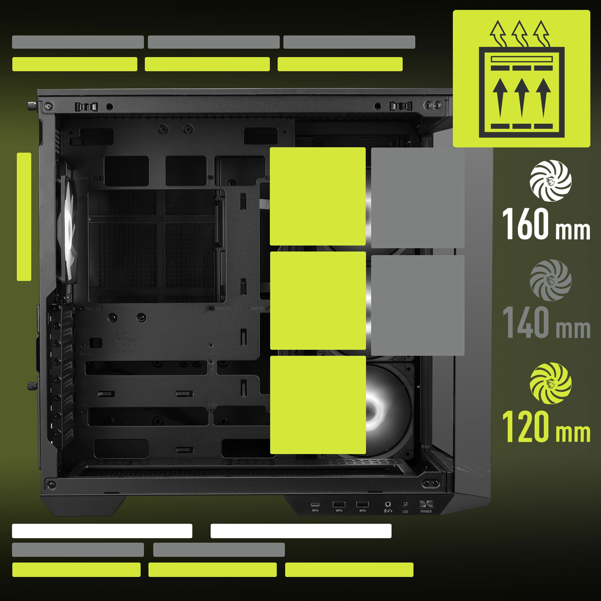 MSI MAG PANO 100R PZ Project Zero Mid Tower ATX Gaming Case