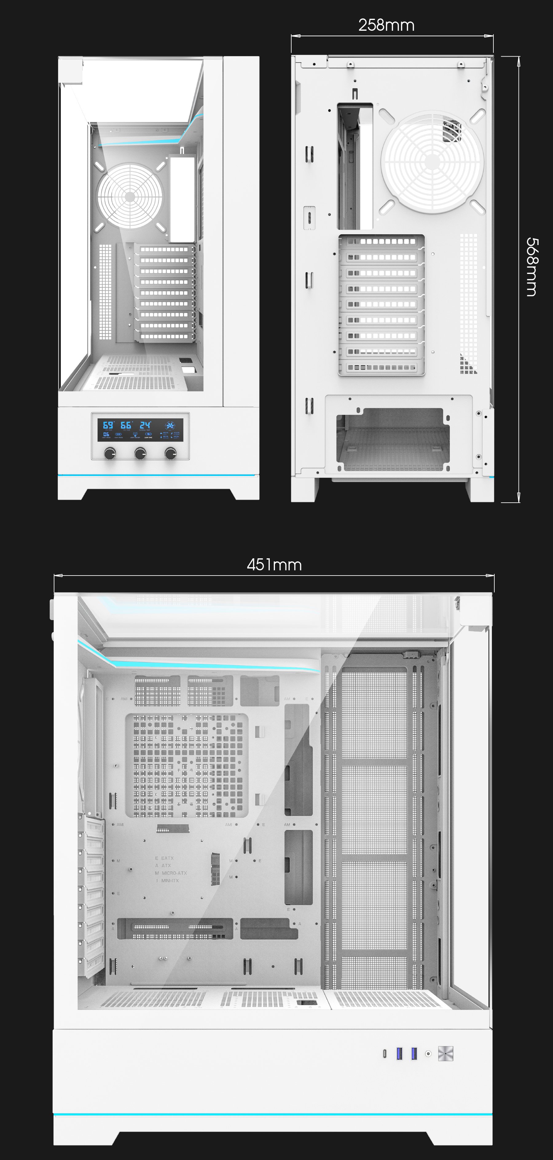 darkFlash DY450L White Case