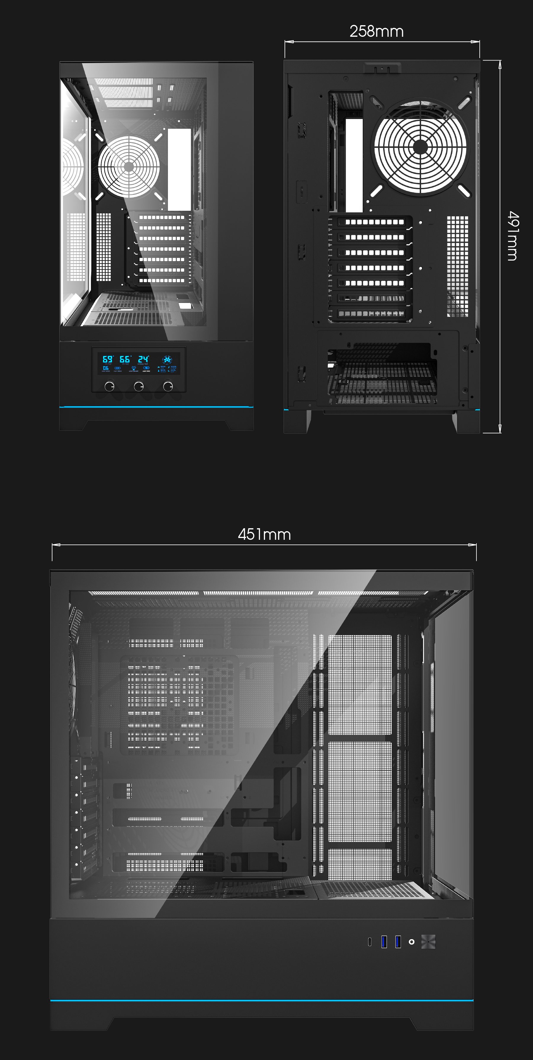 darkFlash DY451 Black Case