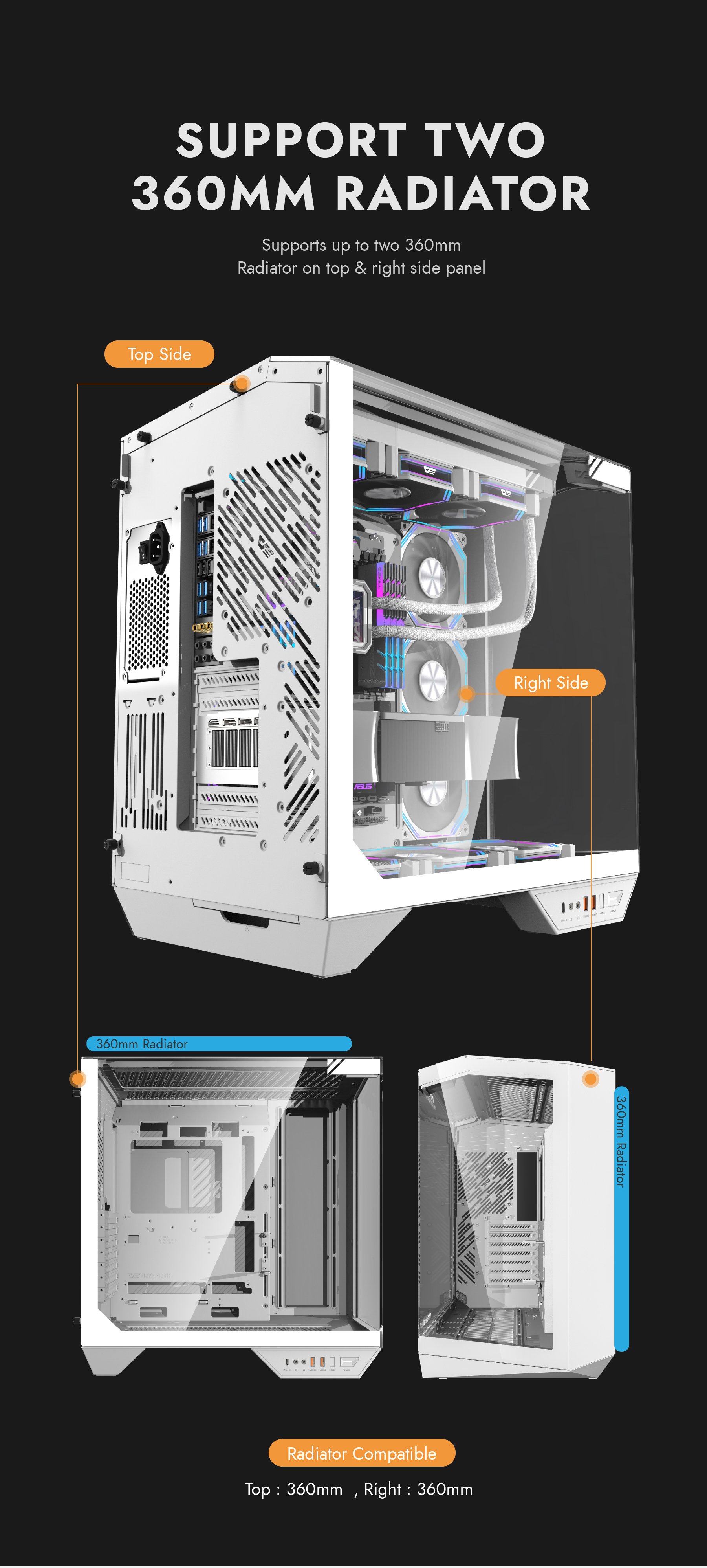 darkFlash DY470 White Case