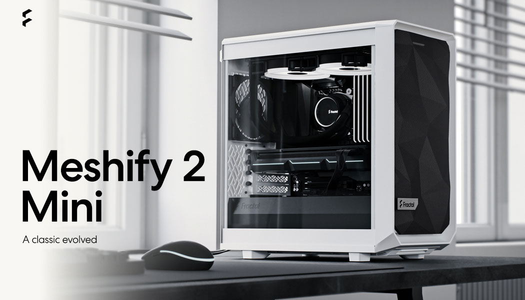 Fractal Design Meshify 2 Mini White TG mATX High-Airflow Clear  