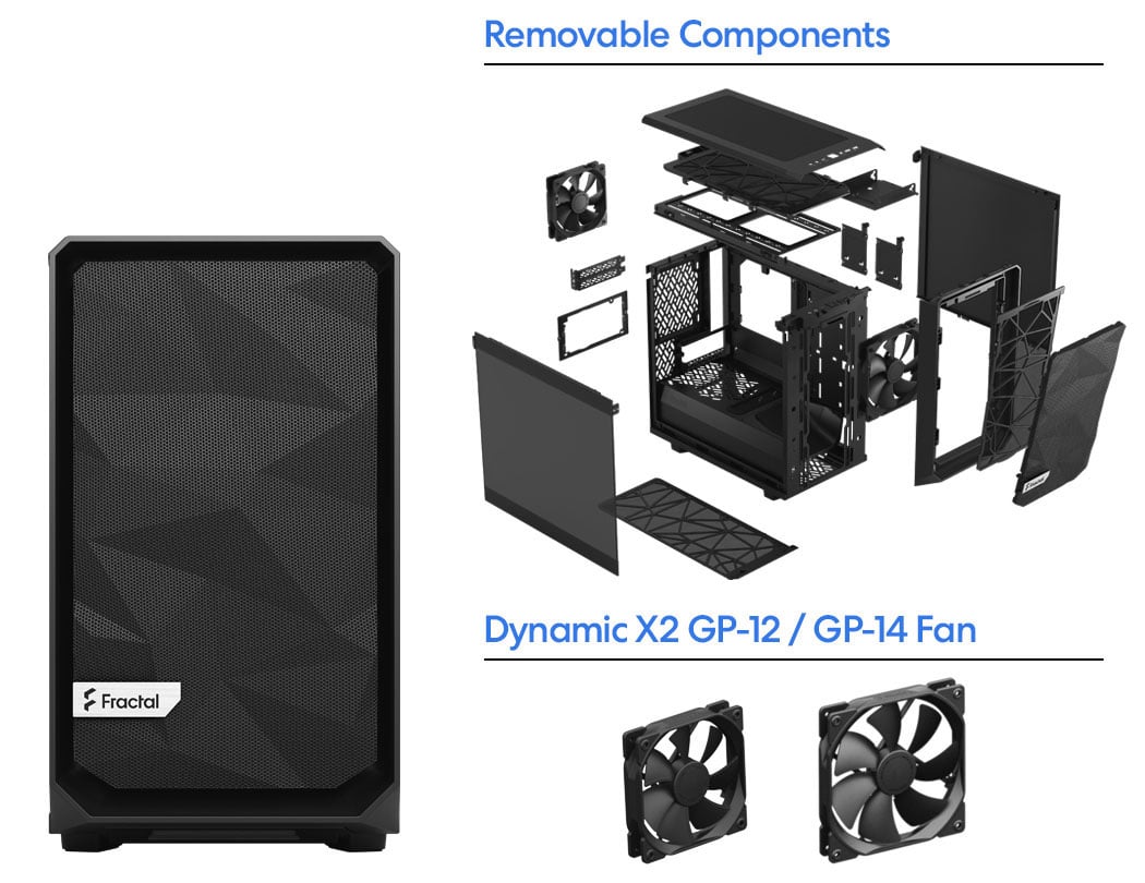 Boîtier PC FRACTAL DESIGN Meshify 2 Nano Black TG Dark Tint - Zoma