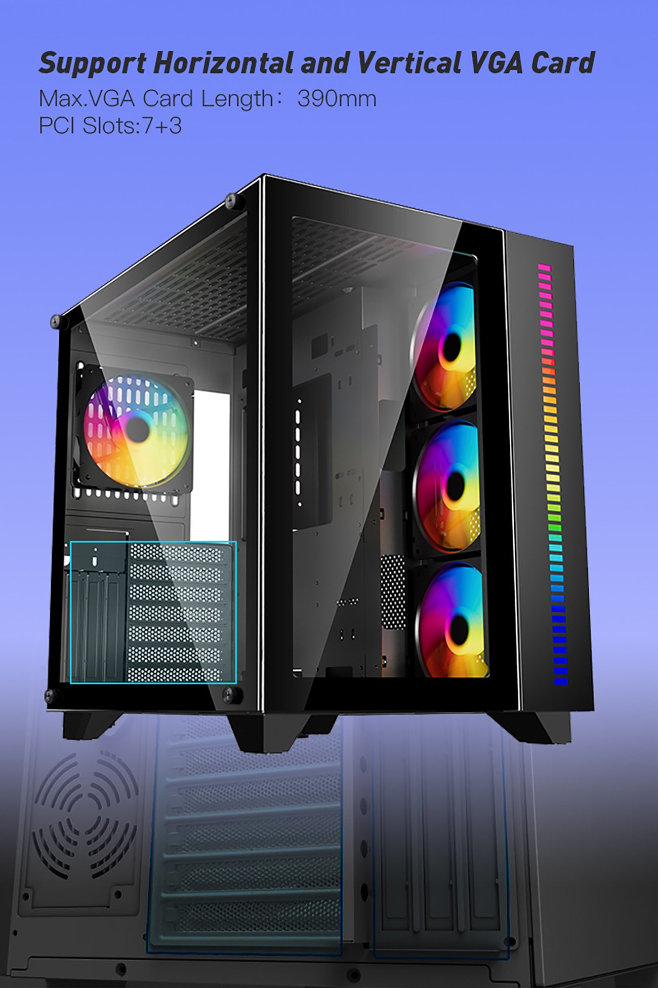 DIYPC ARGB-Q10-BK Gaming Computer Case