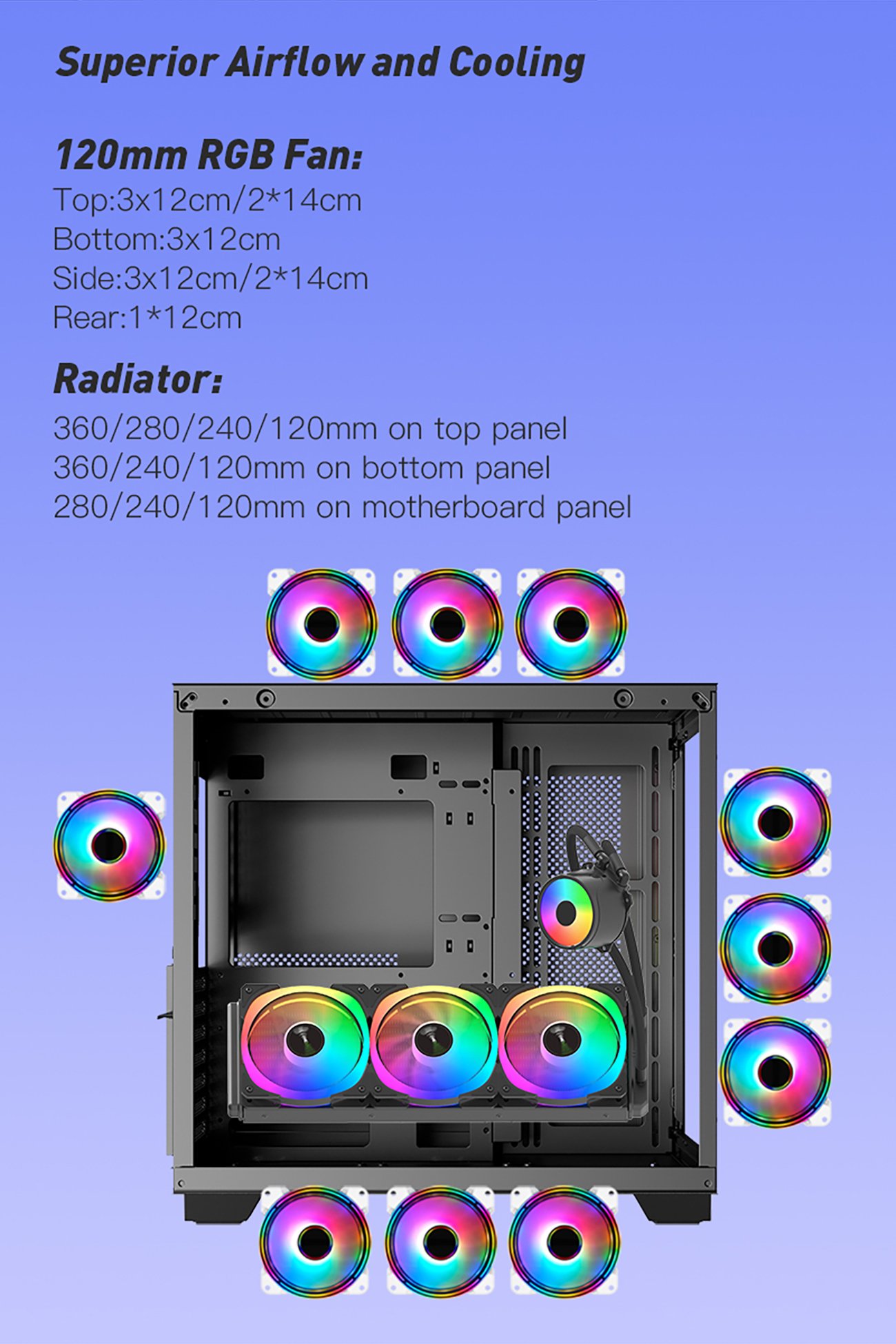 DIYPC ARGB-Q10-BK Gaming Computer Case