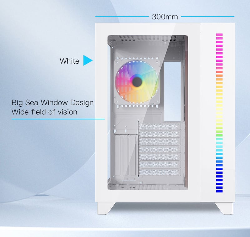 DIYPC ARGB-Q10-W White USB3.0 ATX Mid Tower Gaming Computer Case