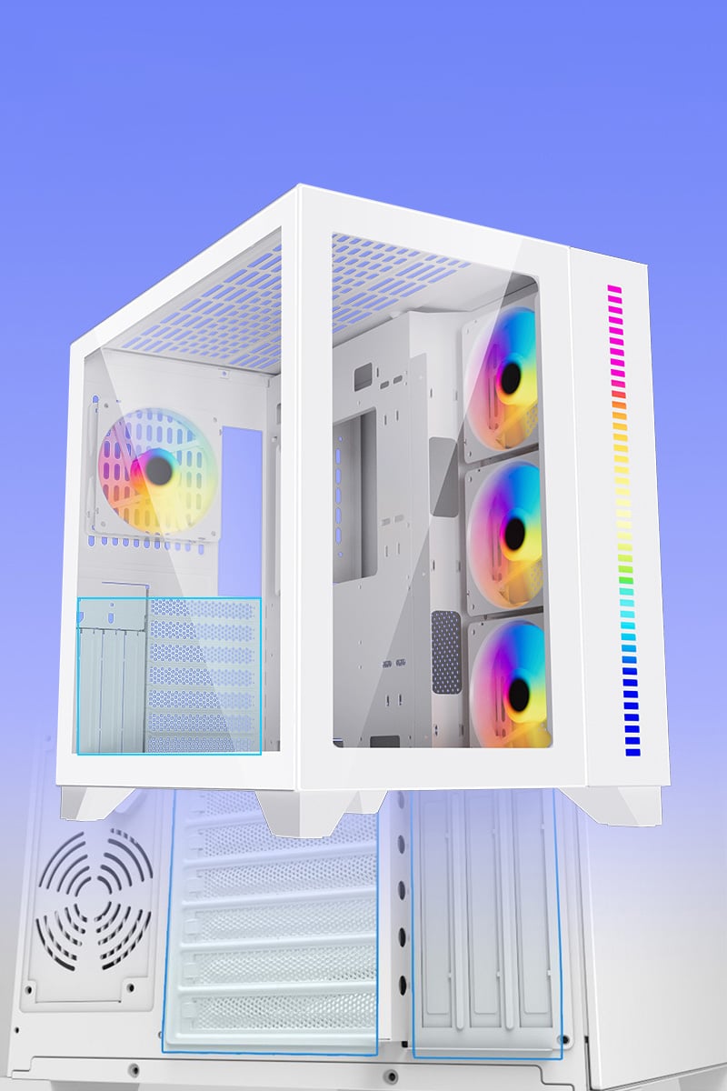 DIYPC ARGB-Q10-W White USB3.0 ATX Mid Tower Gaming Computer Case