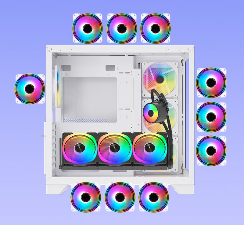 DIYPC ARGB-Q10-W White USB3.0 ATX Mid Tower Gaming Computer Case