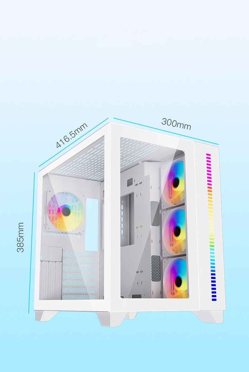 DIYPC ARGB-Q10-W White USB3.0 ATX Mid Tower Gaming Computer Case