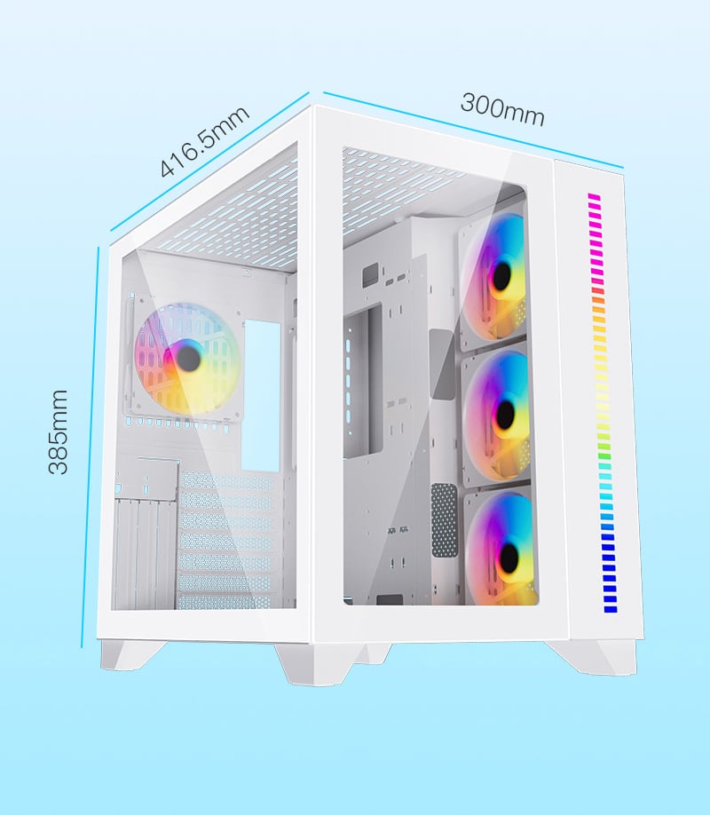 DIYPC ARGB-Q10-W White USB3.0 ATX Mid Tower Gaming Computer Case