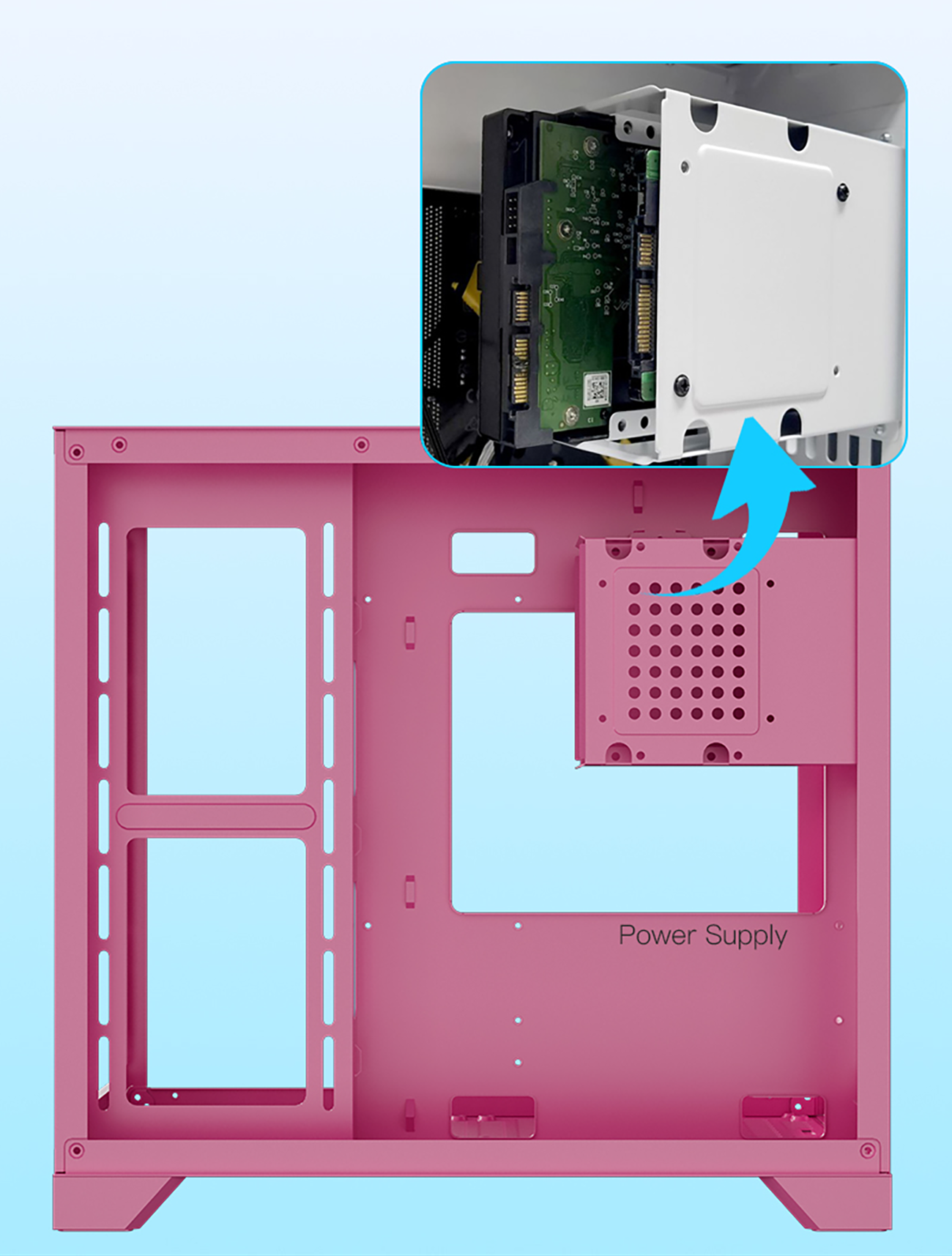 Diypc Argb-q3.v2-pink Pink Usb3.0 Tempered Glass Micro Atx Gaming 