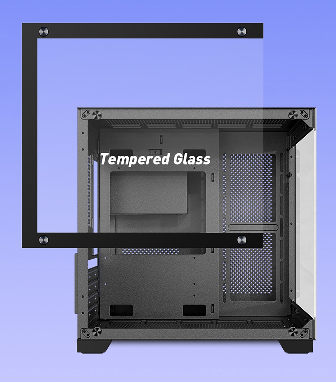 DIYPC DIY-CUBE01-BK Black USB3.0 Tempered Glass Micro ATX Gaming Computer  Case w/ Dual Tempered Glass Panel. Fans Not Included 