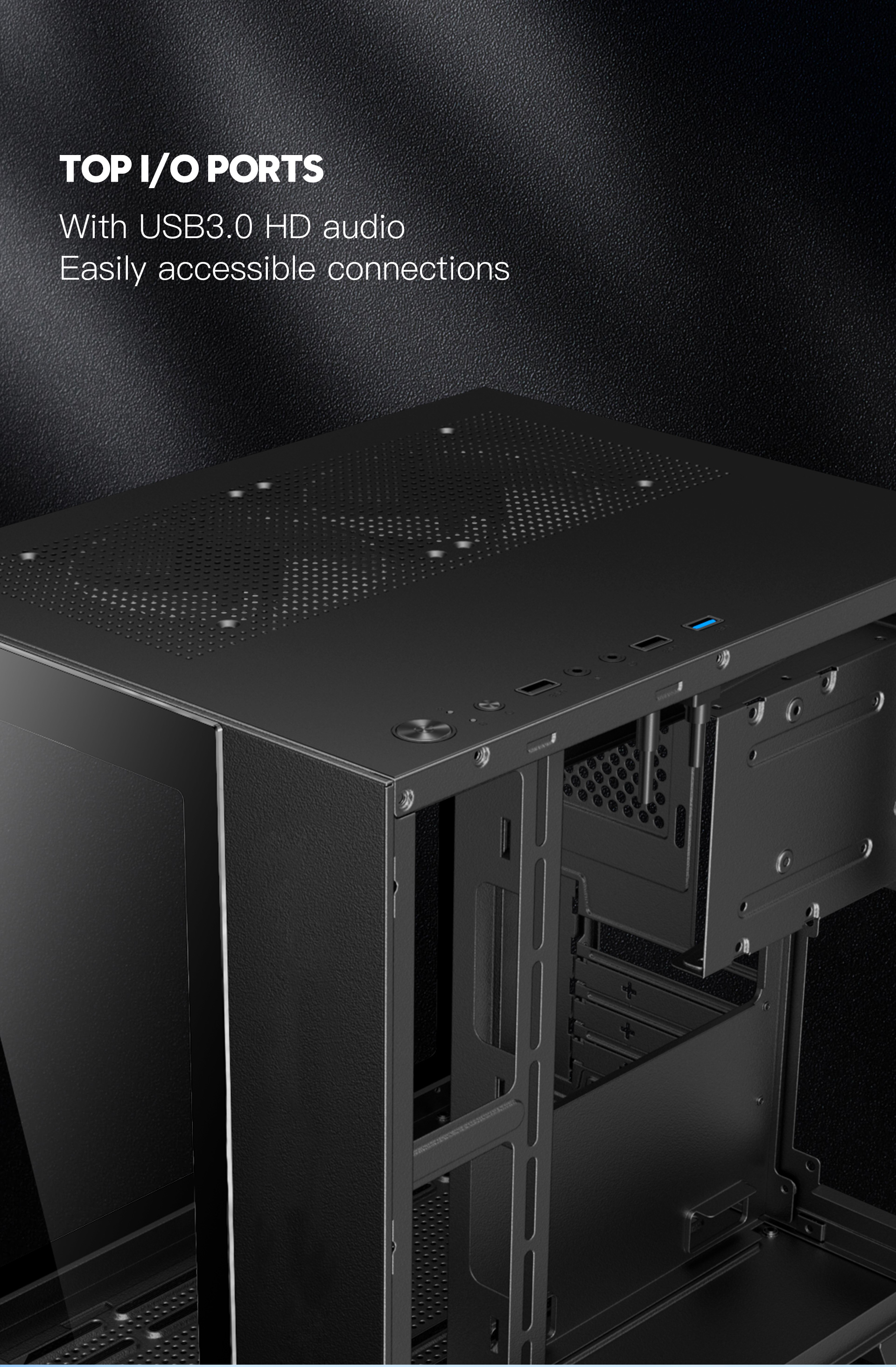 DIYPC ARGB-Q1.V2-BK Black Tempered Glass Micro ATX Gaming Computer Case