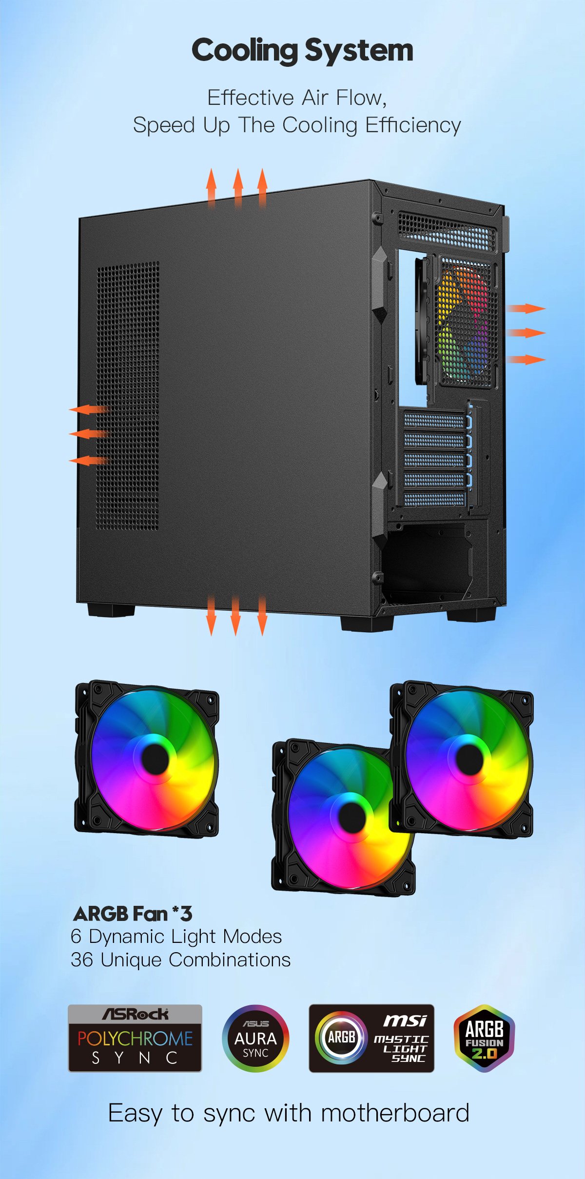 DIYPC ARGB-N1-BK Black Gaming Computer Case