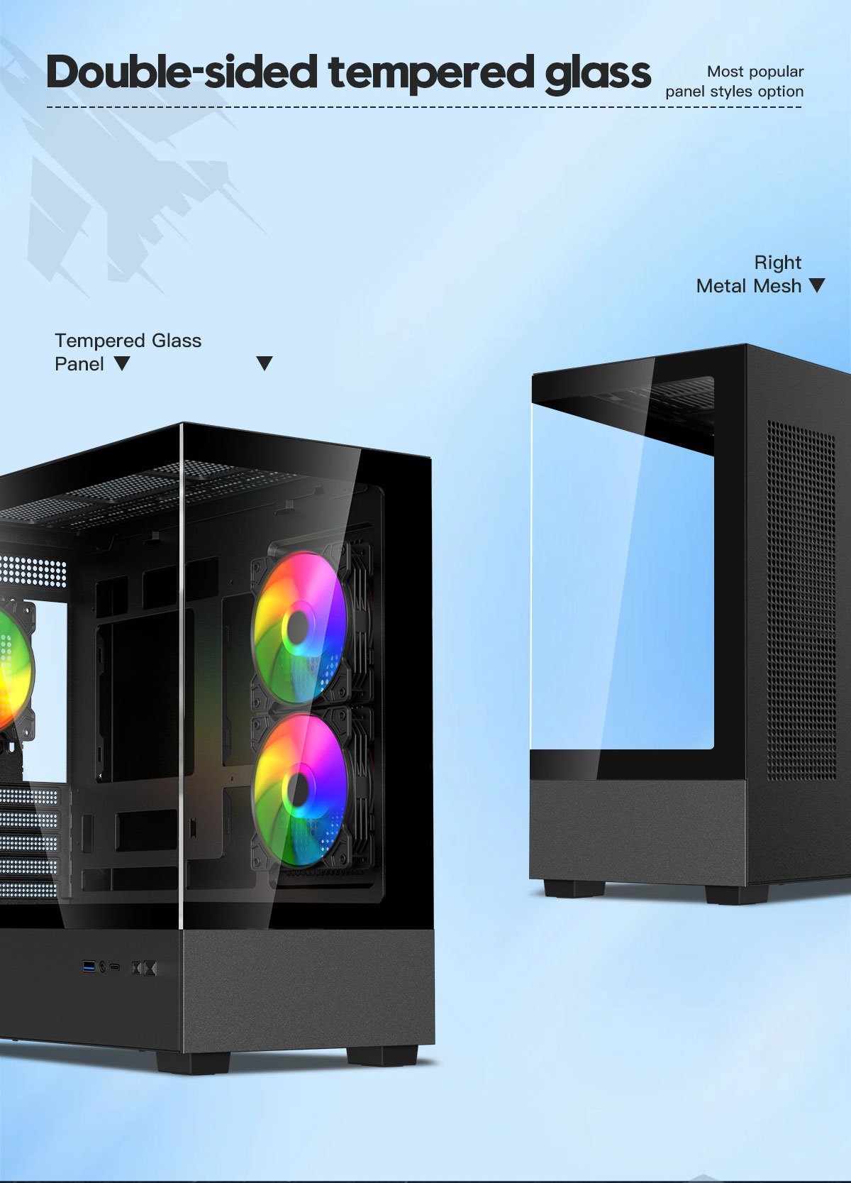 DIYPC ARGB-N1-BK Gaming Computer Case