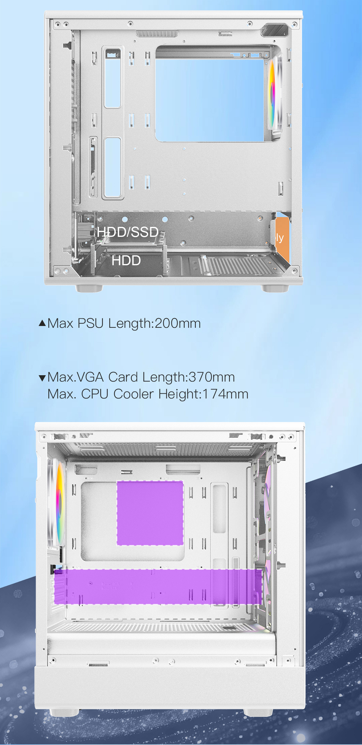 DIYPC ARGB-R1-W White USB3.0 /Type C Micro ATX Gaming Computer Case