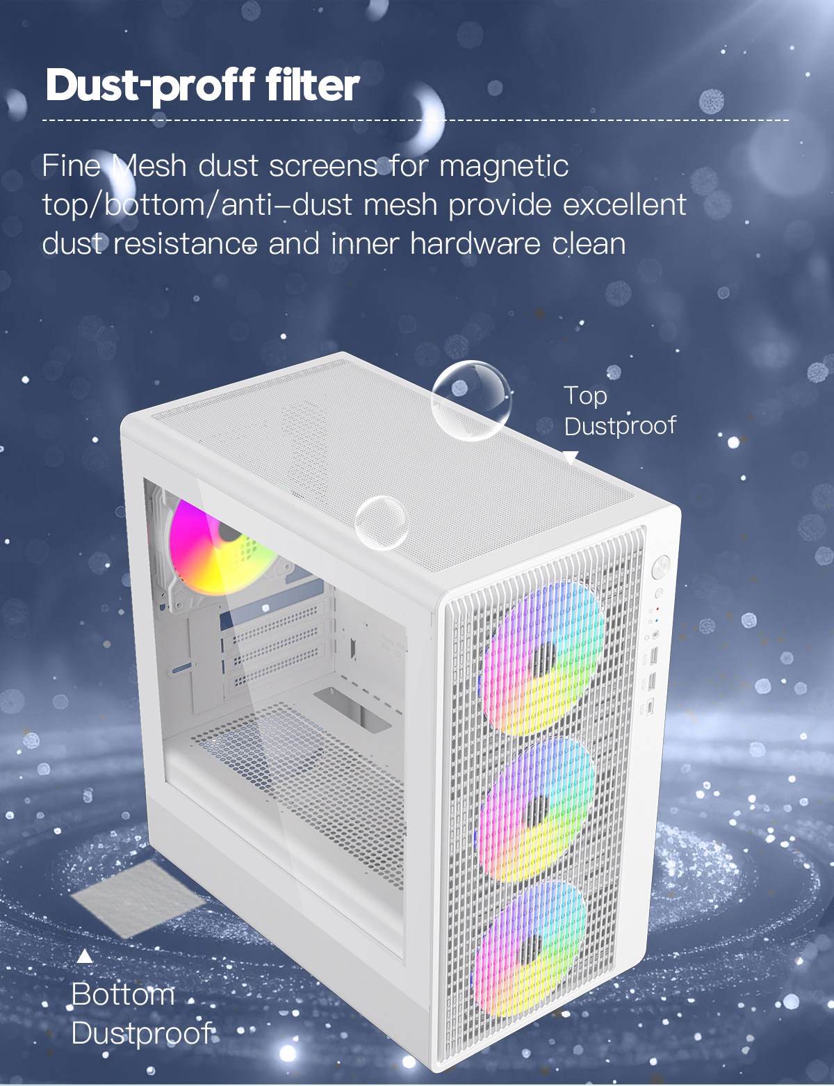 DIYPC ARGB-R1-W White USB3.0 /Type C Micro ATX Gaming Computer Case