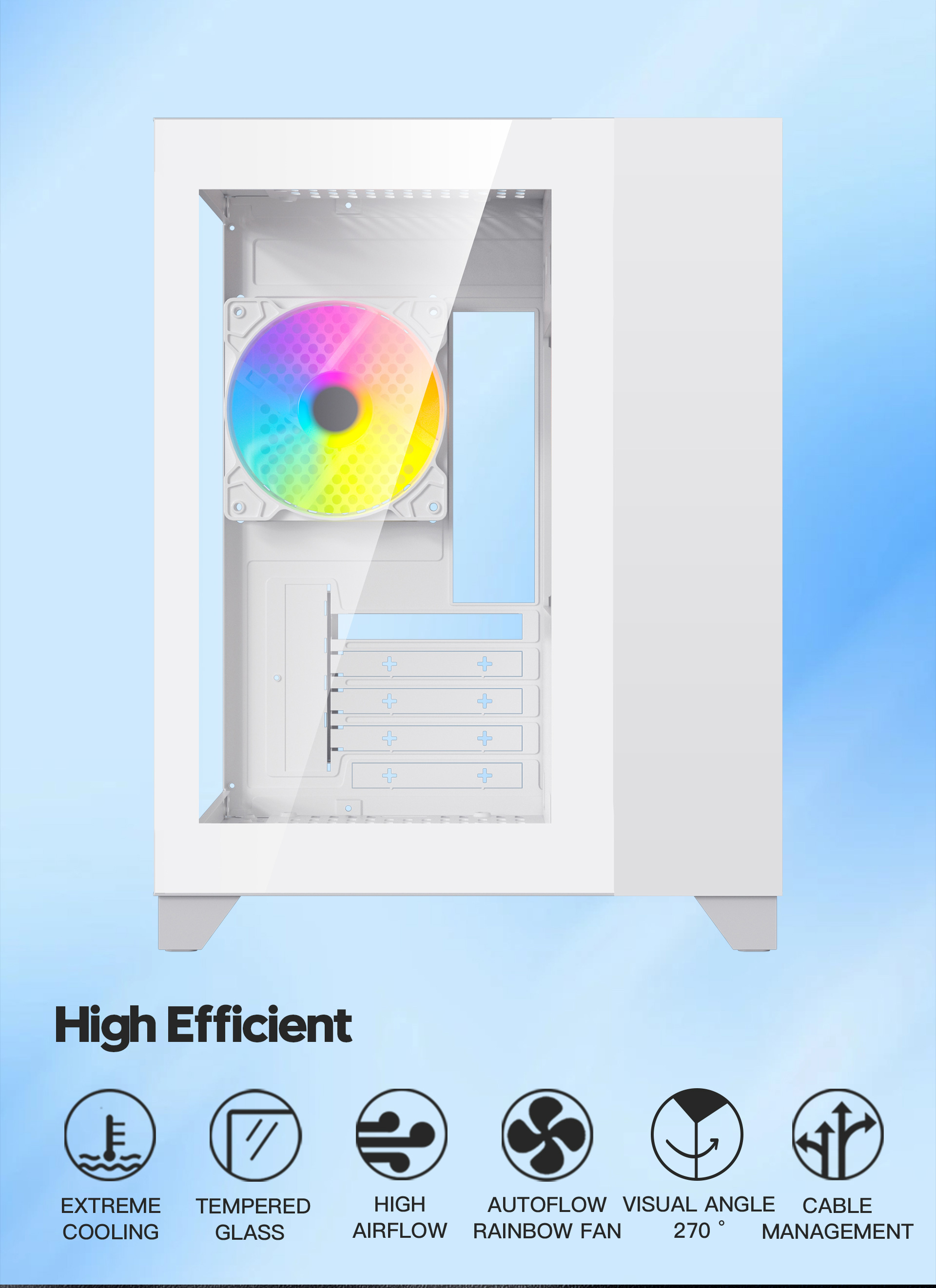 DIYPC ARGB-Q3.R2-W Computer Case
