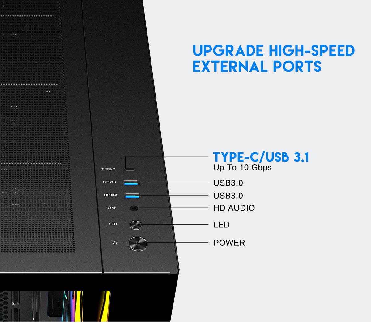 DIYPC ARGB-N3-BK Black Gaming Computer Case