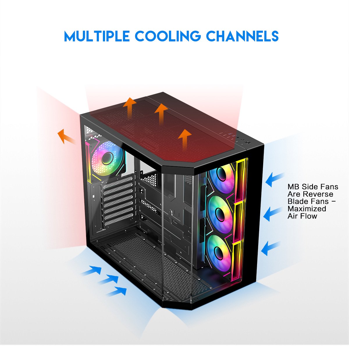 DIYPC ARGB-N3-BK Black Gaming Computer Case
