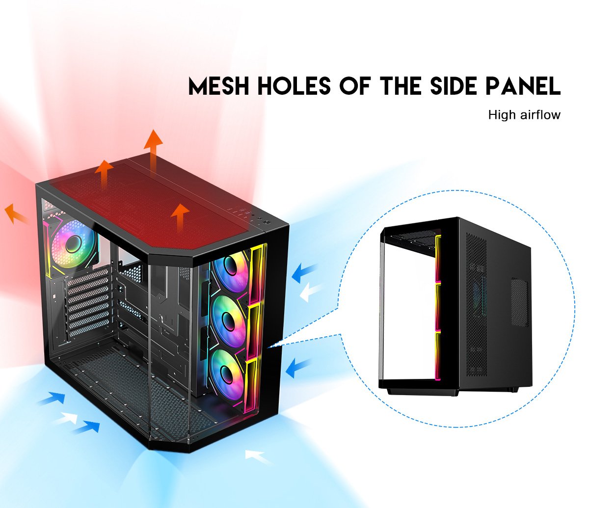 DIYPC ARGB-N3-BK Black Gaming Computer Case