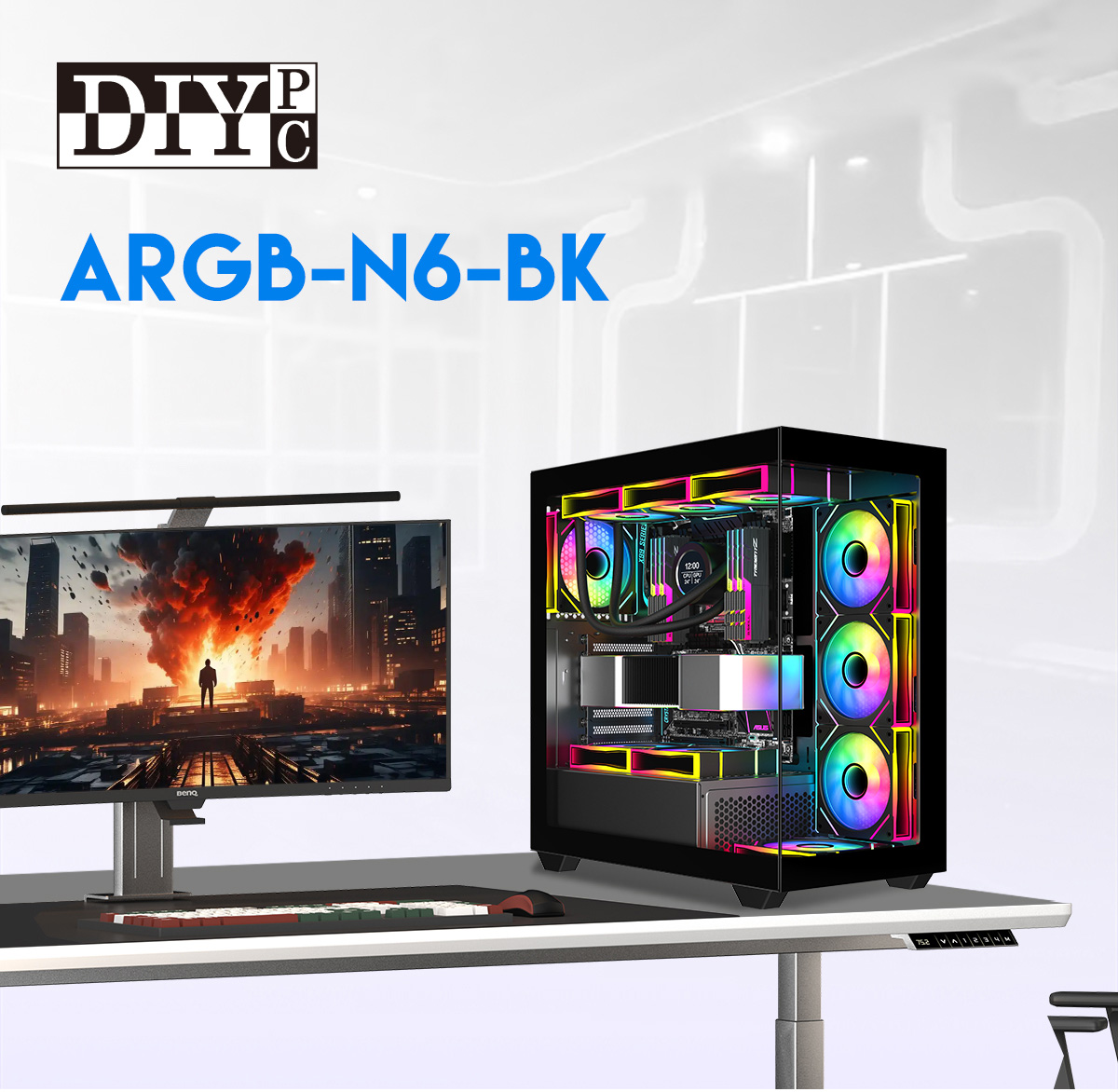 DIYPC ARGB-N6-BK Black Computer Case