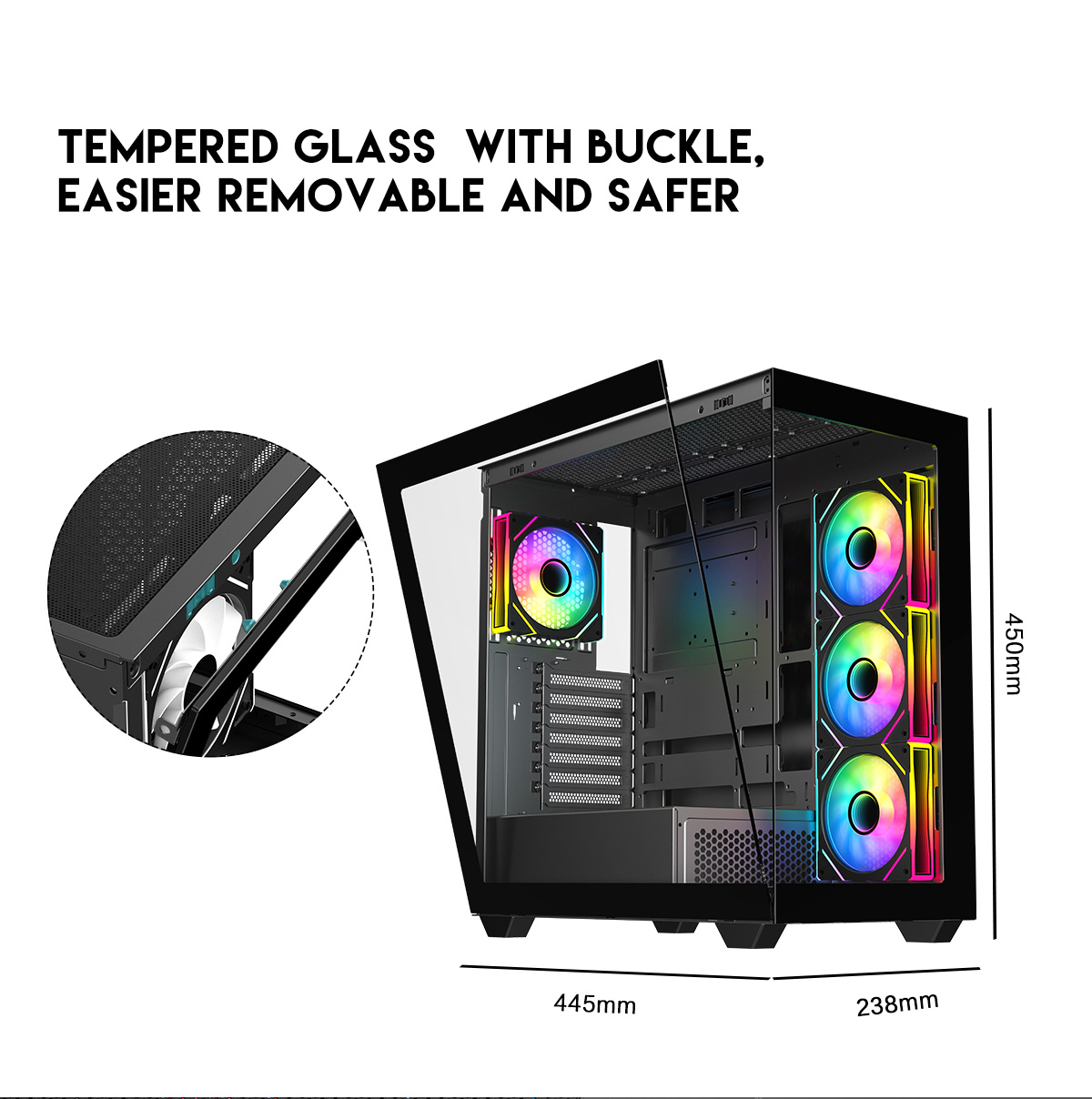 DIYPC ARGB-N6-BK Black Computer Case