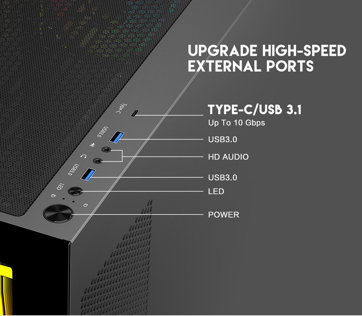 DIYPC ARGB-N6-BK Black Computer Case