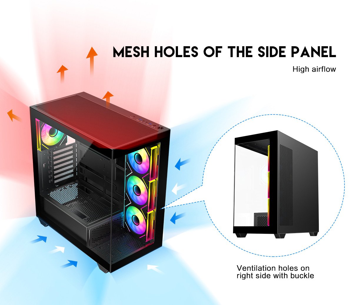 DIYPC ARGB-N6-BK Black Computer Case